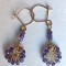 B266. Cercei din Goldfield cu raze Violete, fir metalic aur-filat, Violet, 5cm