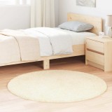 VidaXL Covor shaggy cu pom &icirc;nalt, NAVARRA, crem, 120x120 cm, poliester
