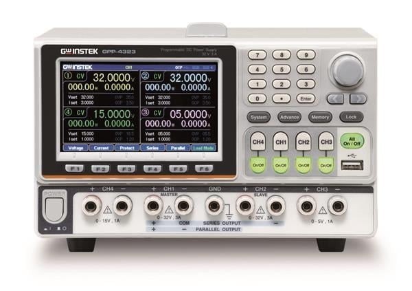 Sursa de alimentare, GW INSTEK, GPP-4323, LCD TFT 4,3&quot;, 4 canale, pentru &icirc;ntreținerea și verificarea surselor de iluminat cu LED,