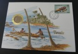 Moneda 5 cents 1985 - Tuvalu, in plic de prezentare