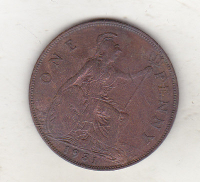 bnk mnd Marea Britanie Anglia 1 penny 1931 foto