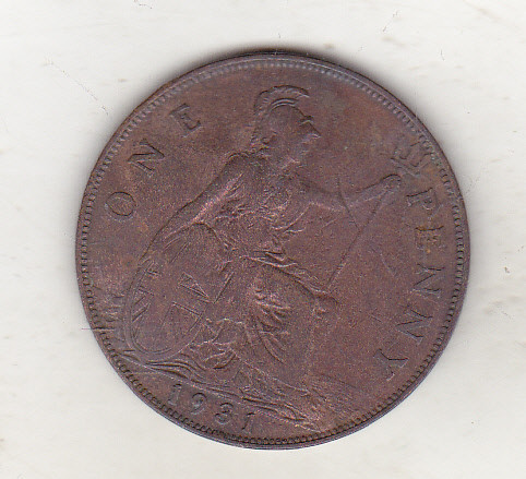 bnk mnd Marea Britanie Anglia 1 penny 1931