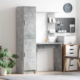 Cumpara ieftin Birou cu raft cu depozitare cu usa 2 buc. Gri din beton