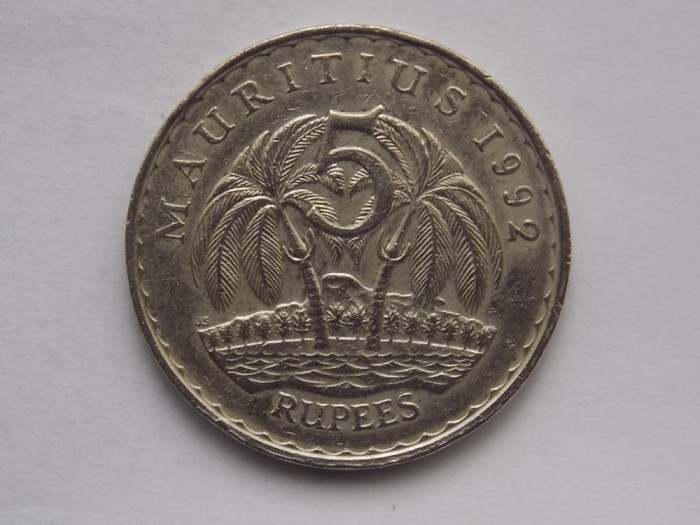 5 RUPEES 1992 MAURITIUS