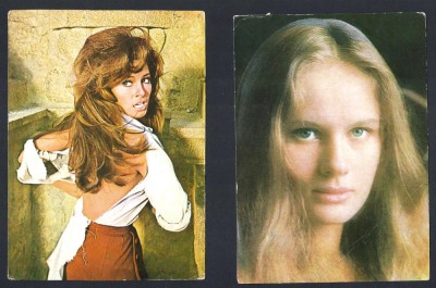 Carte postala actrite straine 2 , necirculate, Raquel Welch, Dominique Sanda foto