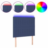 Cumpara ieftin Tablie de pat cu LED, albastru, 80x5x118/128 cm, textil