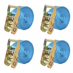 Chingi fixare cu clichet, 4 buc., 2 tone, 6mx38 mm, albastru foto