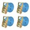 Chingi fixare cu clichet, 4 buc., 2 tone, 6mx38 mm, albastru