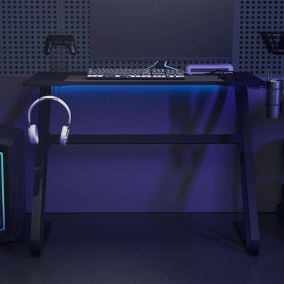 vidaXL Birou de gaming cu picioare &amp;icirc;n formă de ZZ, negru, 110x60x75 cm 325412 foto