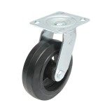 Roata pivotanta industriala 150x50 mm, cauciuc plin, placa otel, 200 kg