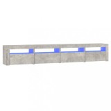 Cumpara ieftin Comoda TV cu lumini LED, gri beton, 240x35x40 cm