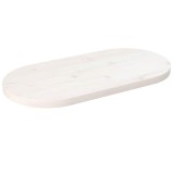 Cumpara ieftin Blat de masă, alb, 80x40x2,5 cm, lemn masiv de pin, oval