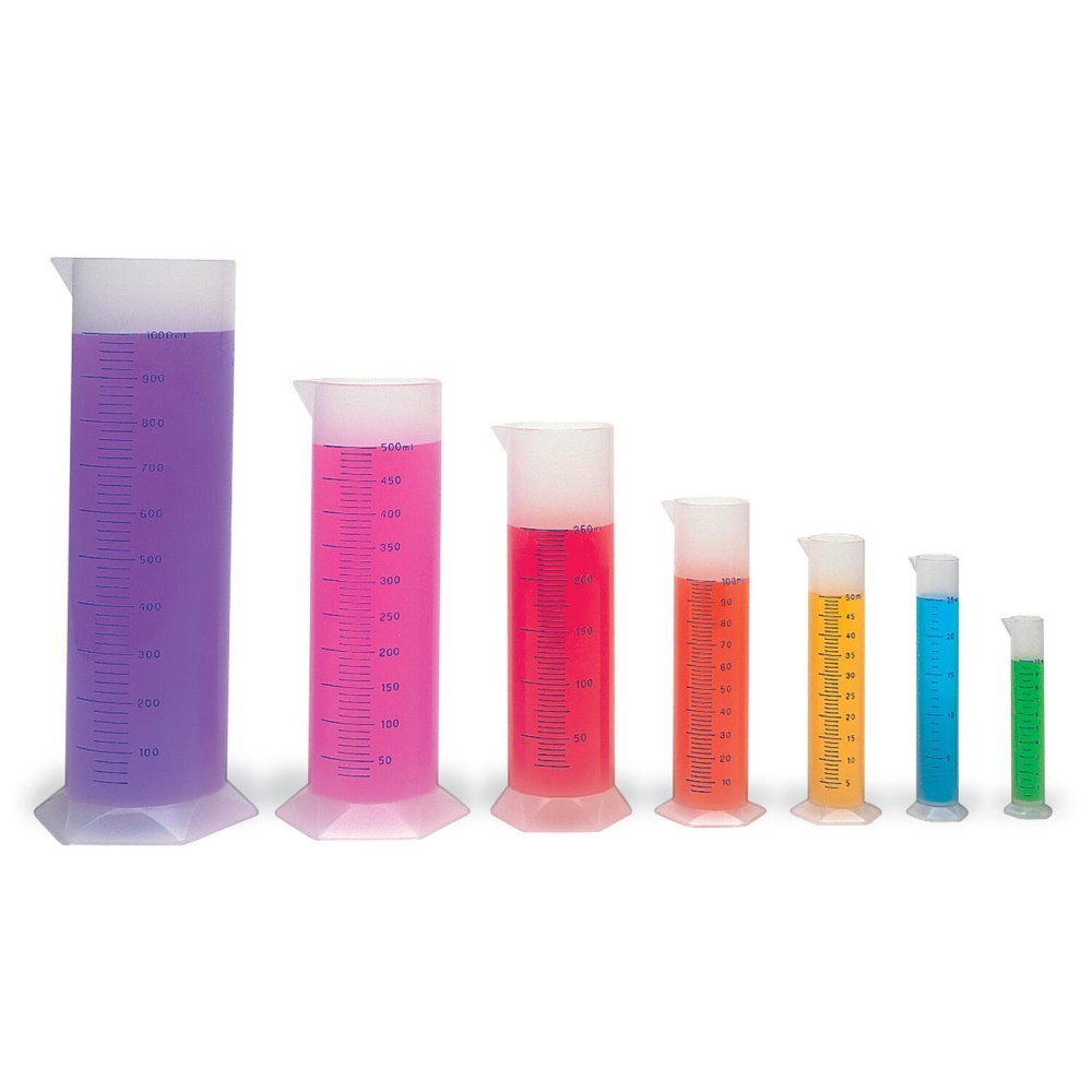 Set 7 cilindri gradati din polipropilena pentru laborator si STEM ...