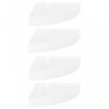 Rafturi colț perete, 4 buc., alb extralucios, 25x25x3,8 cm, MDF