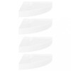 Rafturi de colt plutitoare, 4 buc., alb lucios, 25x25x3,8 cm, MDF