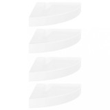 Cumpara ieftin Rafturi de colt plutitoare, 4 buc., alb lucios, 25x25x3,8 cm, MDF