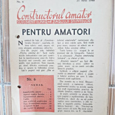 Constructorul amator, supliment lunar al revistei stiintelor nr.6/1948