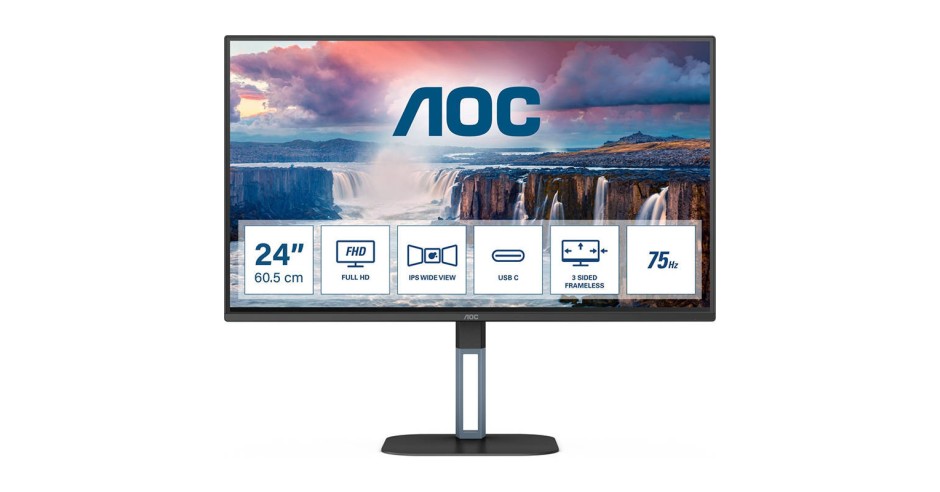 Monitor LED AOC 24V5CE 23.8 inch FHD 1ms 75Hz Black | arhiva Okazii.ro