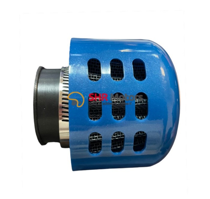 Filtru aer scuter sport cu protectie apa 35 mm (albastru cu gauri)