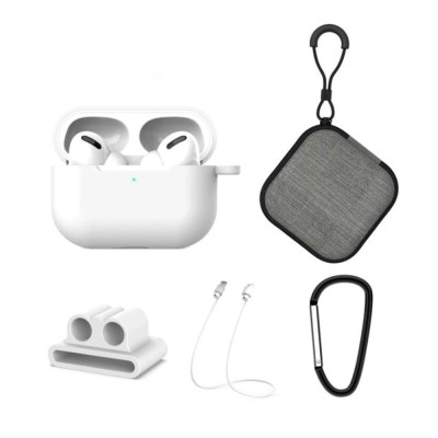 Set extins 5 in 1 pentru protectia castilor Apple Airpods Pro, culoarea alba foto