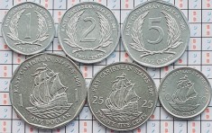 Set 6 monede Statele E Caraibiene 1, 2, 5, 10, 25 cents 1 Dollar 2004 2009 A028