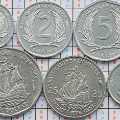 Set 6 monede Statele E Caraibiene 1, 2, 5, 10, 25 cents 1 Dollar 2004 2009 A028
