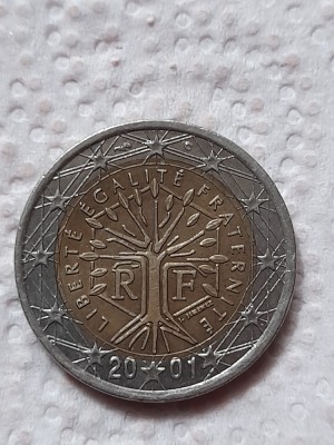 moneda 2 euro 2001 franta foto