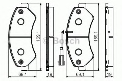 Set placute frana,frana disc FIAT DUCATO platou / sasiu (250, 290) (2006 - 2016) BOSCH 0 986 495 095 foto