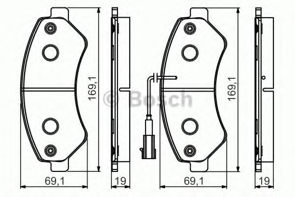 Set placute frana,frana disc FIAT DUCATO platou / sasiu (250, 290) (2006 - 2016) BOSCH 0 986 495 095