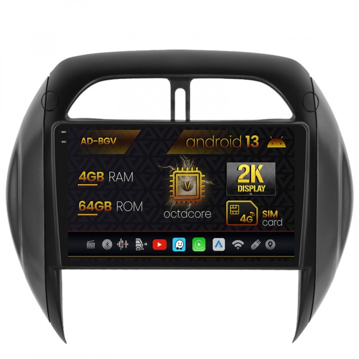 Navigatie Toyota RAV4 (2003-2005), Android 13, V-Octacore 4GB RAM + 64GB ROM, 9.5 Inch - AD-BGV9004+AD-BGRKIT109V4