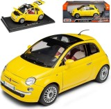 Macheta Fiat 500 Motormax 2009 1:24 replica metal galben