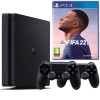 Consola Sony PlayStation 4 PS4 Slim 500GB, 2 Controllere, FIFA 22 (Second-Hand). Garantie 12 Luni