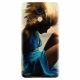 Husa silicon pentru Huawei Y7 Prime 2017, Girl In Blue Dress