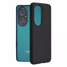 Husa Huawei P50 Pro Silicon Negru Slim Mat cu Microfibra SoftEdge