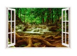 Sticker decorativ, Fereastra 3D, Parau, 85 cm, 317STK, natura si peisaje