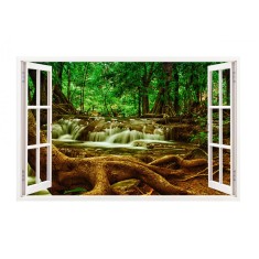 Sticker decorativ, Fereastra 3D, Parau, 85 cm, 317STK