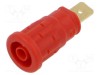 Conector banană 4mm soclu 32A 1kV roșu Hirschmann T&amp;M