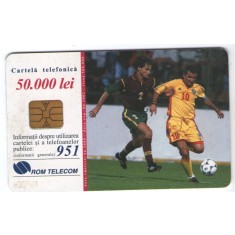 Romania 2000 - cartela telefonica cu fotbal, 50.000