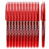 Set 12 Pixuri cu Radiera Ropet, 0.7mm, Roller, Cerneala Termosensibila, Rosu