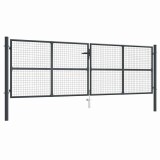 Gossi poarta de gradina din plasa, otel galvanizat, gri, 400x125 cm