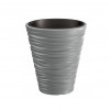 Ghiveci decorativ Prosperplast Sand, rotund, gri, 38.8x43.6 cm, 18/37L, plastic, gradina, interior