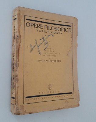 Carte veche 1922 Vasile Conta Opere filosofice foto