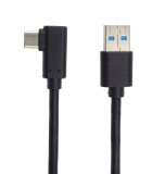 Cablu USB 3.0-C unghi 90 grade la USB-A 2m T-T Negru, KU31CZ2BK, Oem