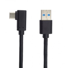 Cablu USB 3.0-C unghi 90 grade la USB-A 3m T-T Negru, KU31CZ3BK