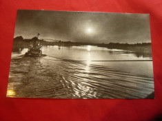 Ilustrata Delta Dunarii - Noaptea pe Canalul Sulina ,circulat 1964 foto