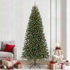 Brad de Crăciun artificial cu 300 LED Verde 240 cm PE și PVC