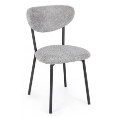 Set 2 scaune otel negru textil gri Ludmilla 47x50x77.5 cm