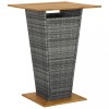 Gossi masa de bar, gri, 80x80x110 cm, poliratan/lemn masiv acacia