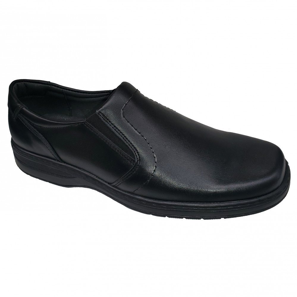 Pantofi picior lat din piele naturala negri talpa EPA cusuta marimi intre  39-46, 40 - 45, Negru | Okazii.ro