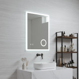 Oglinda baie Scafa 80x60 alb cu LED [pro.tec] HausGarden Leisure